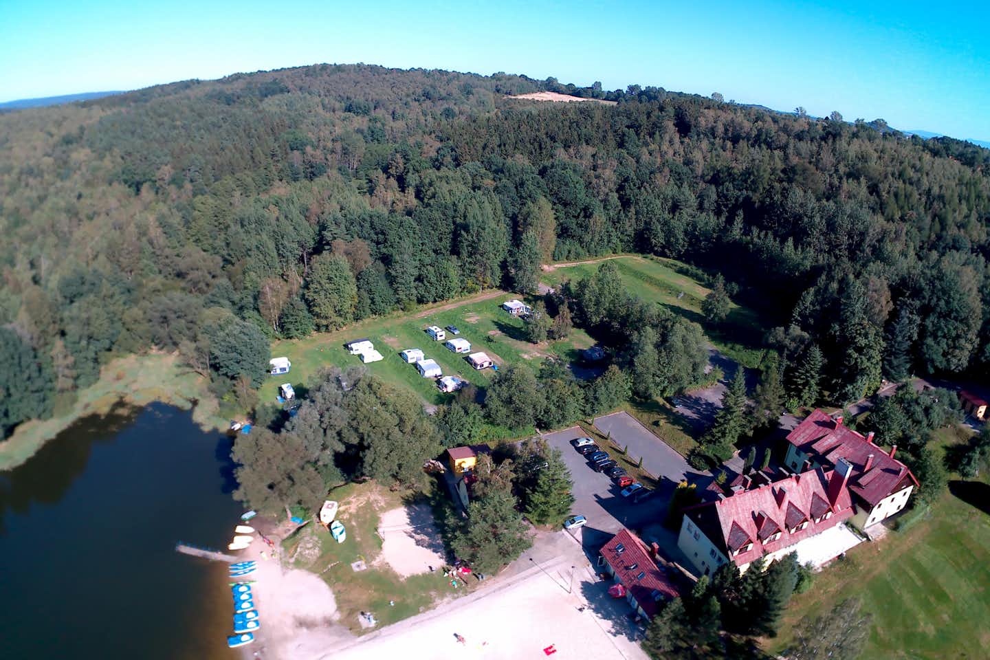 Camping Zloty Potok Resort - Campingplatz aus der Vogelperspektive