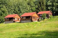 Camping Zloty Potok Resort - Chalet auf der Wiese auf dem Campingplatz 