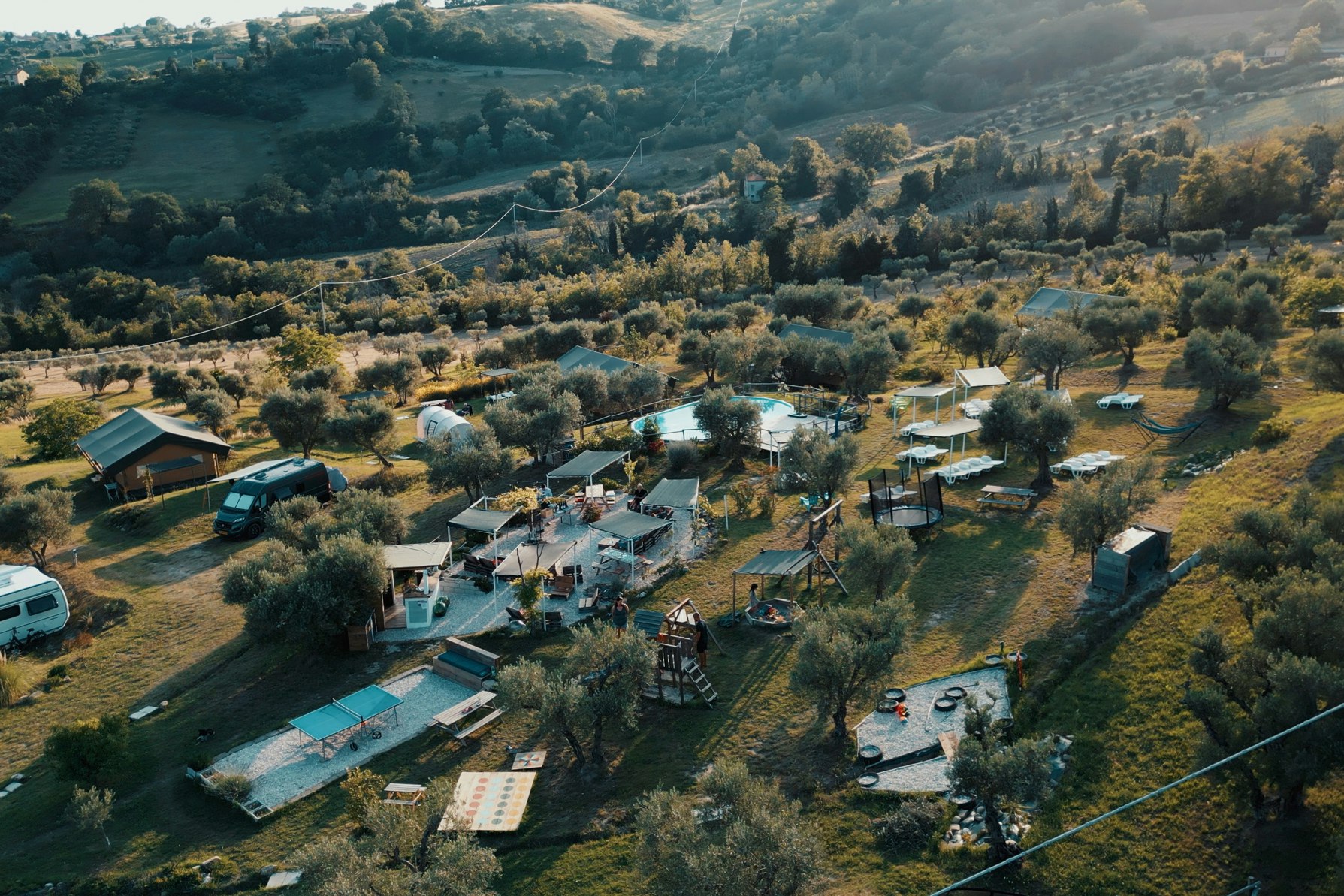 Camping44 - Standplätze aus der Vogelperspektive