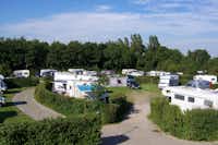 Campingpark Olsdorf  -  Wohnwagen- und Zeltstellplatz vom Campingplatz auf grüner Wiese