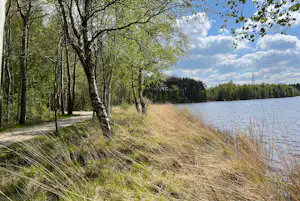 Campingpark Ottermeer - Blick auf einen Spazierweg am Wasser entlang