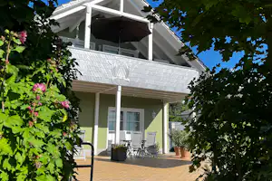 Camping Bei Berlin Am Mahlower See Campingplatz am Mahlower See - Terrasse an der Rezeption des Campingplatzes