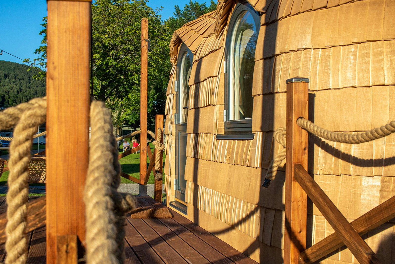 Camping Neckargemünd  - Mobilheim mit Terrasse auf dem Campingplatz