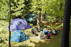 Campingplatz & Bungalowdorf Erlau - Zeltplätze unter Bäumen auf dem Campingplatz