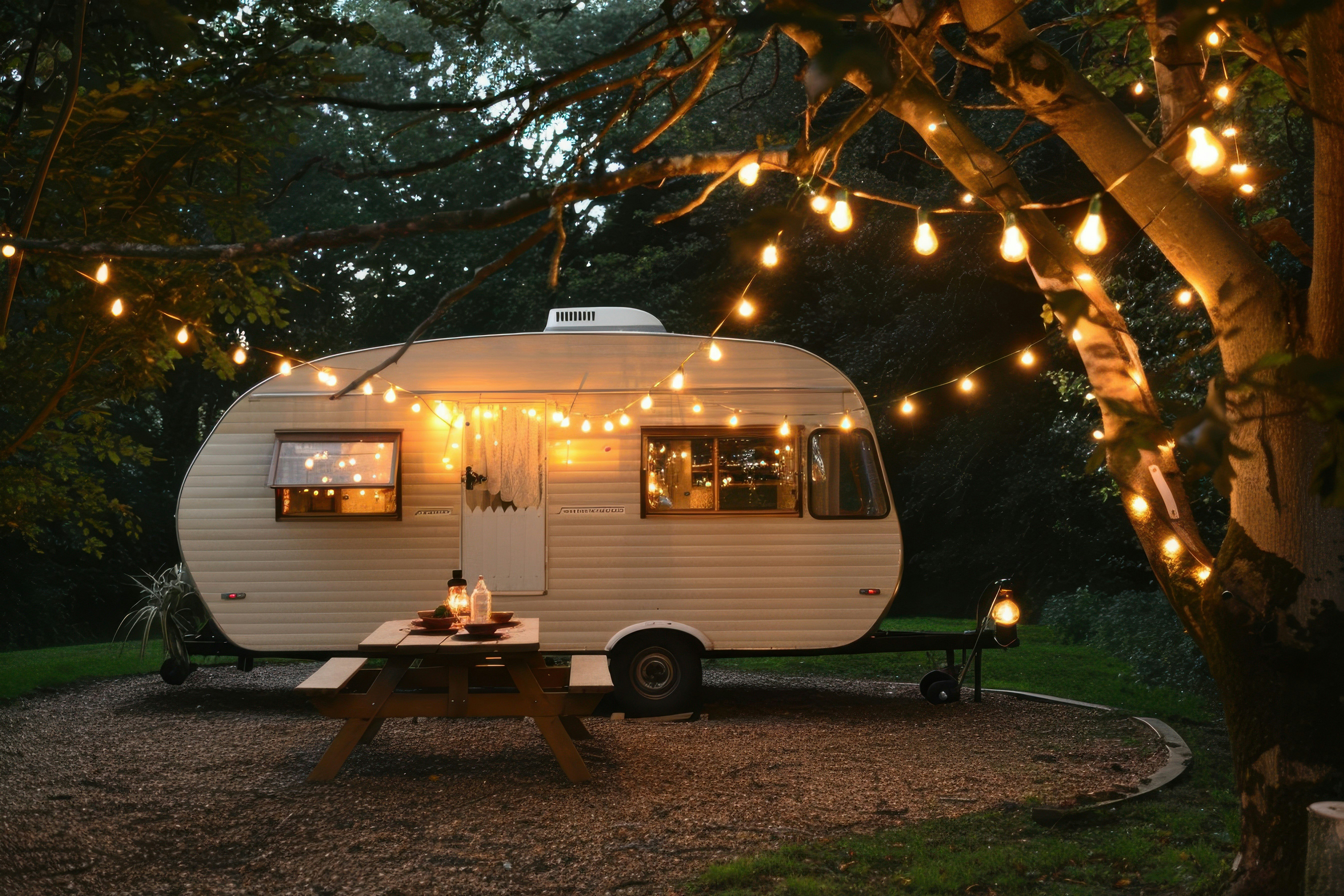 Campingplatz Elbinsel Lühesand - Wohnmobil auf  Standplatz auf dem Campingplatz