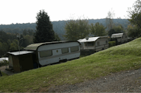 Campingplatz Gänsedell - Blick auf Wälder vom Wohnwagenstellplatz