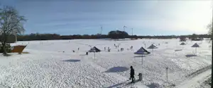Campingplatz Hartensbergsee - Eingeschneiter Campingplatz im Winter