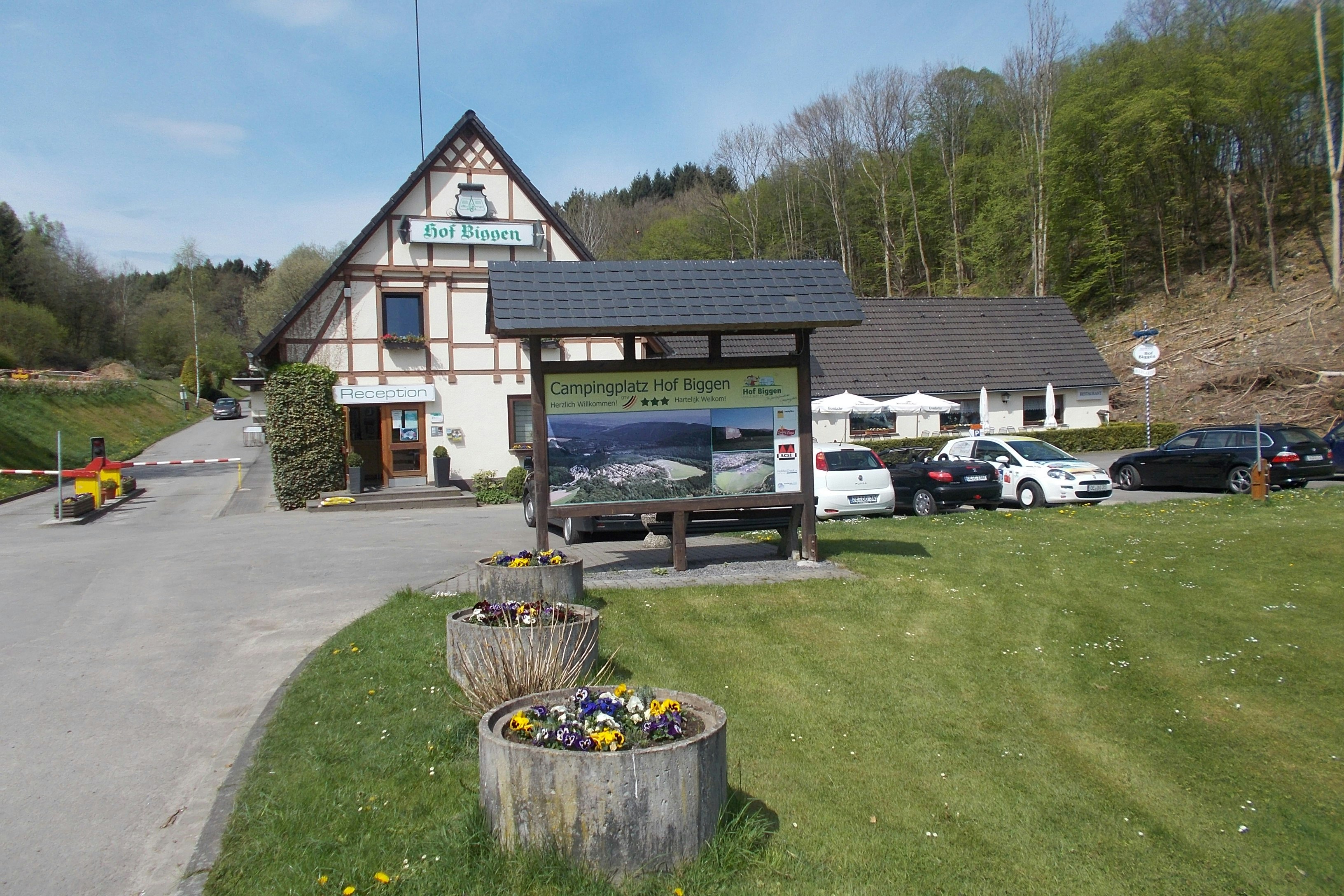 Campingplatz Hof Biggen - Eingangsbreich des Campingplatzes