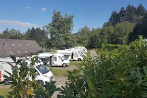 Campingplatz Hof Biggen - Standplätze durch kleine Sträucher getrennt
