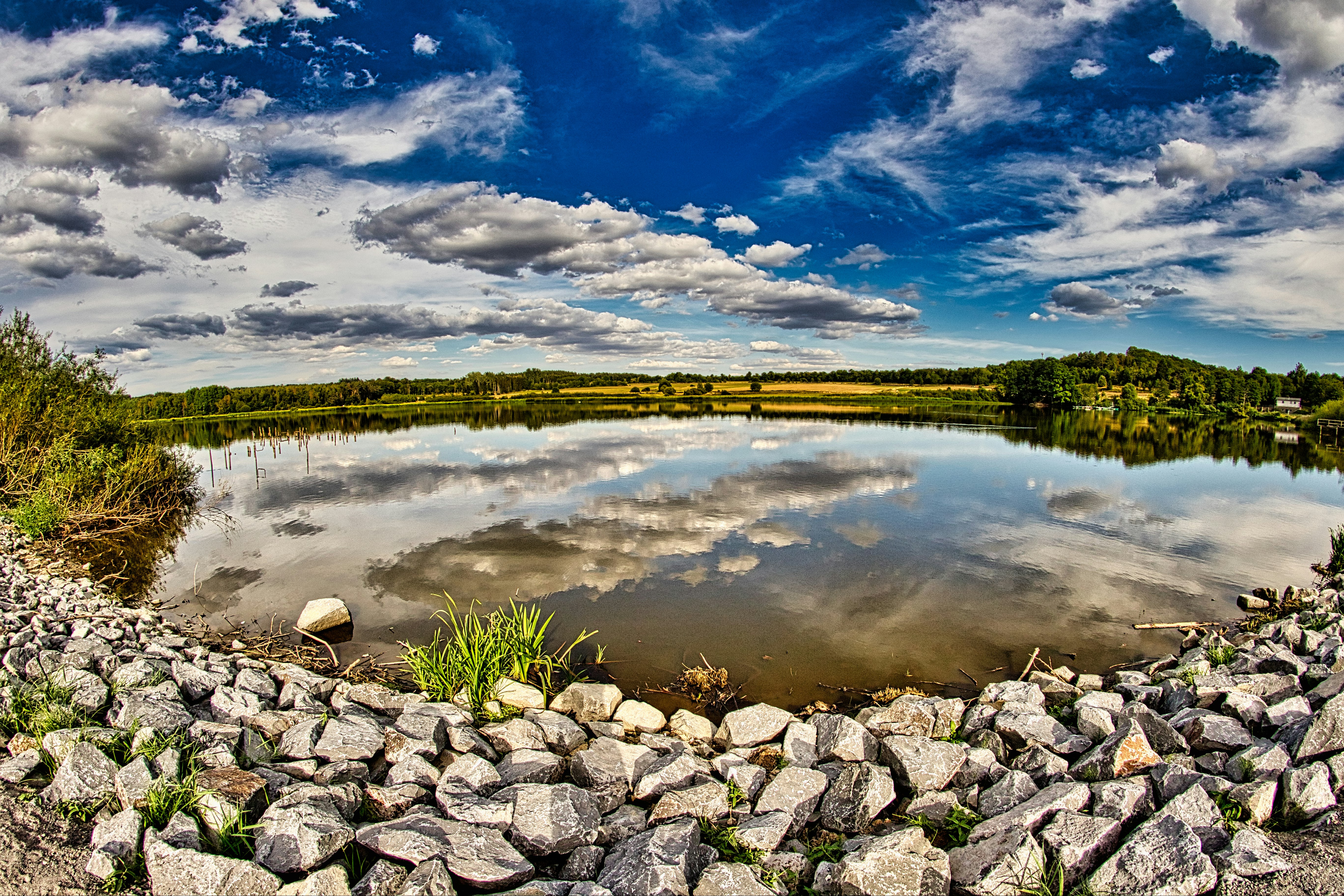 Campingplatz Jungferweiher - Blick auf den Weiher am Campingplatz