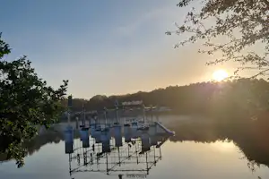 Familien-Camping Kransburger See Lakecamp Kransburger See - Blick auf den See am Campingplatz