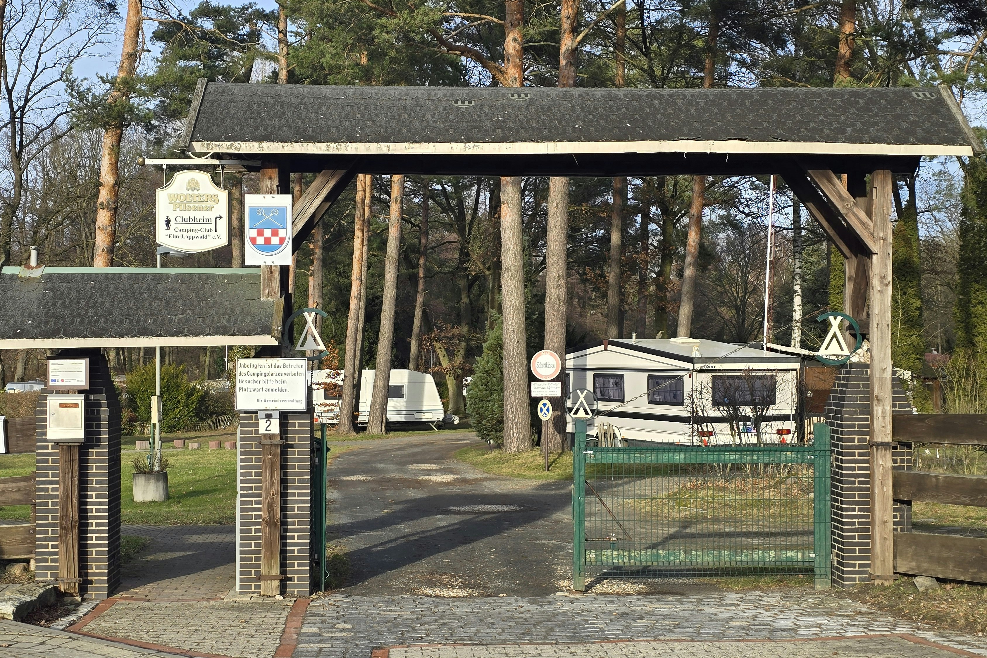 Camping Loosteich - Eingang zum Campingplatz
