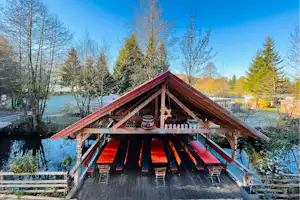 Campingplatz Schweinmühle - Außenterrasse des Restaurants