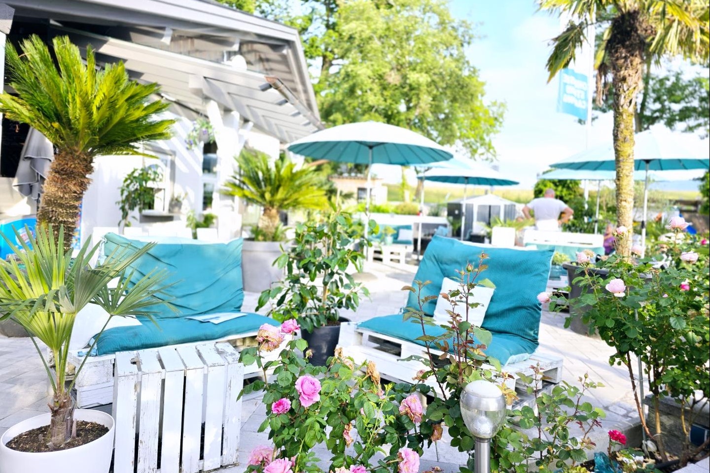 Campingplatz Sport-Ecke - Lounge bei Restaurant auf dem Campingplatz