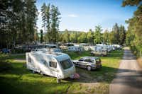 Campingplatz Stausee Hohenfelden - Wohnwagen- und Zeltstellplatz, umringt von Bäumen