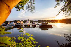 Campingplatz Wusterhausen - Blick auf die Bootsanlegestelle