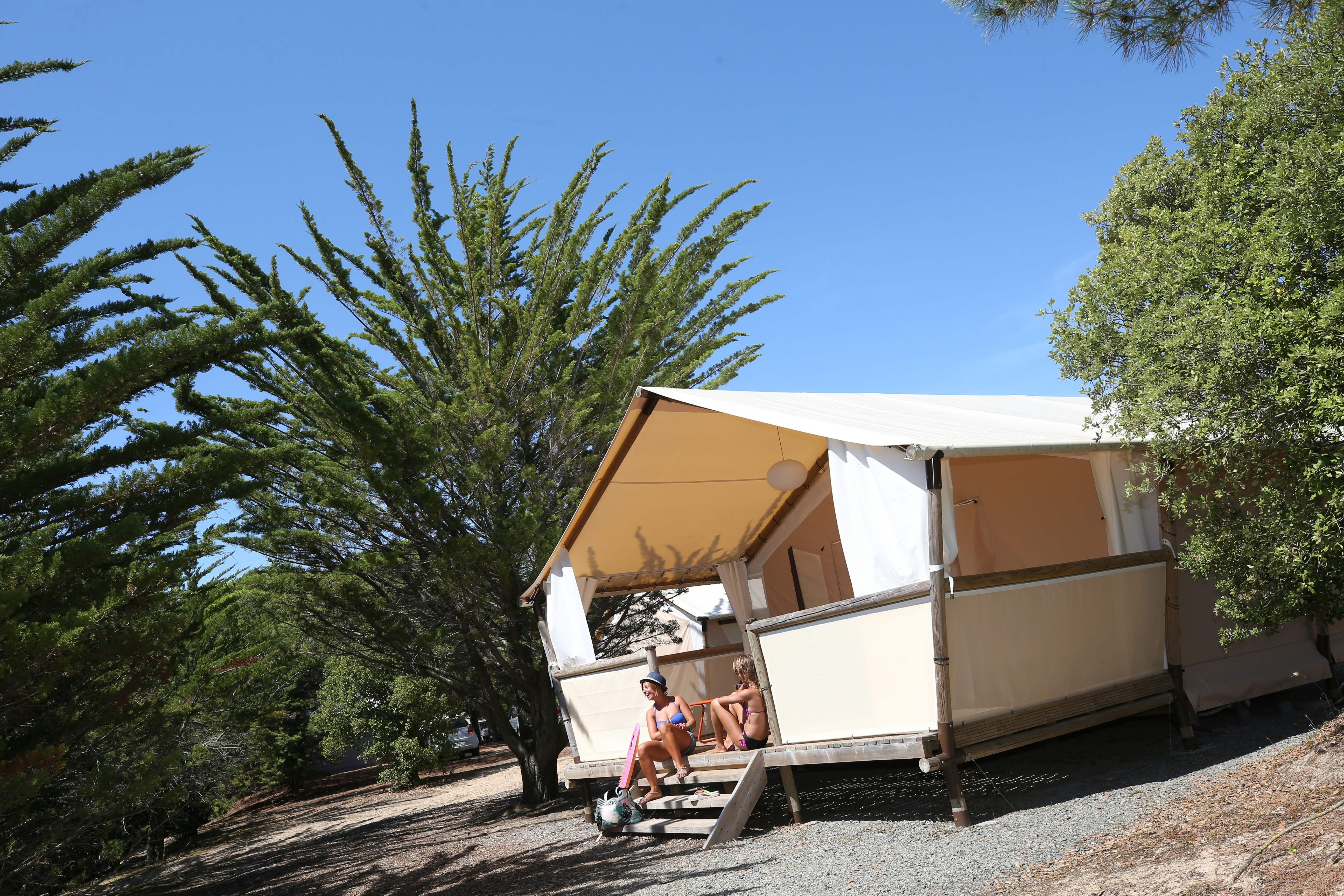 Campéole La Grande Côte  -  Mobilheim vom Campingplatz mit Veranda