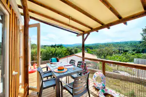 Capfun camping La Rumba - Mobilheim mit Terrasse auf dem Campingplatz