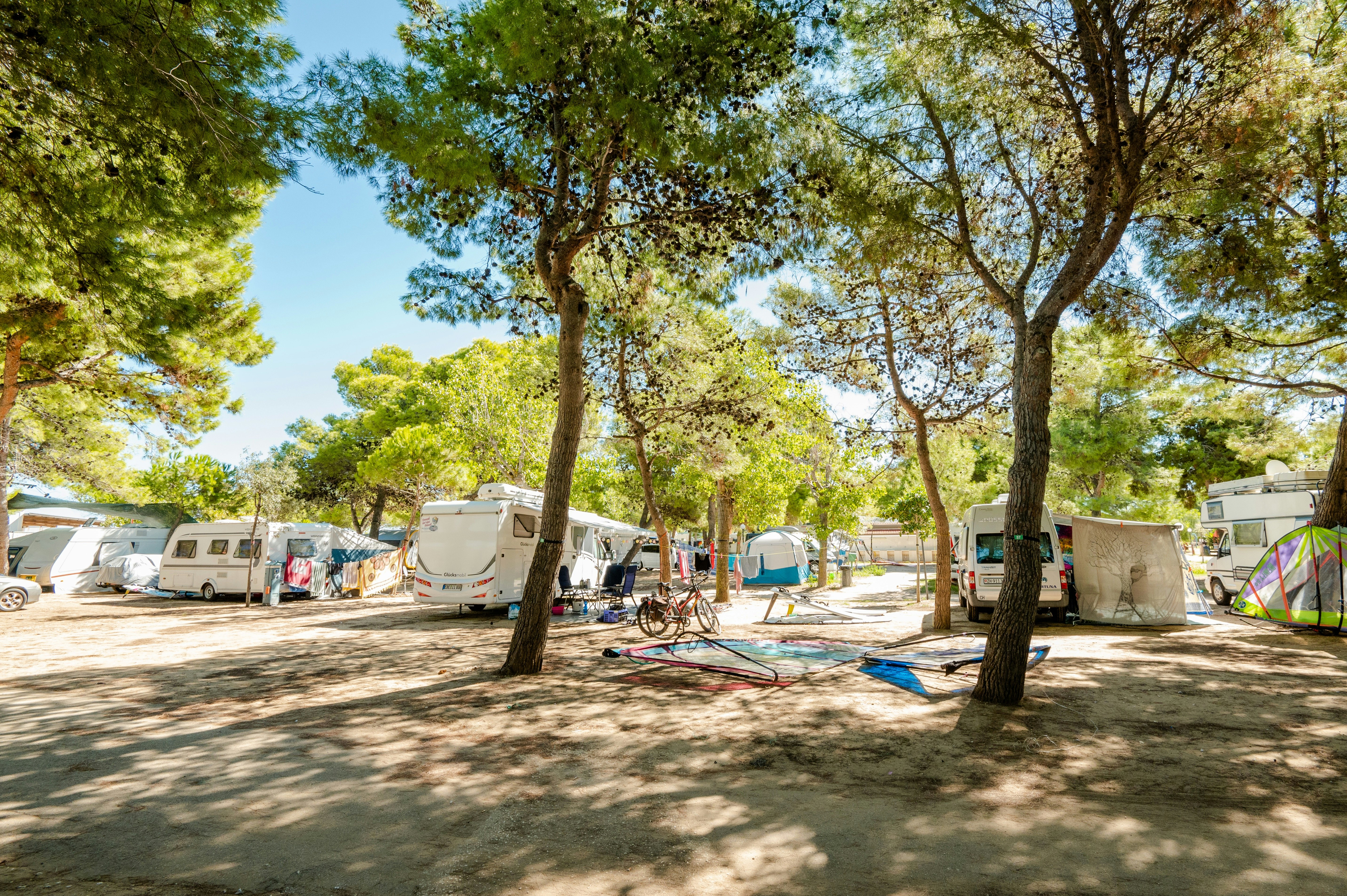 Centro Vacanze Oriente - Blick auf die Stellplätze zwischen den Bäumen