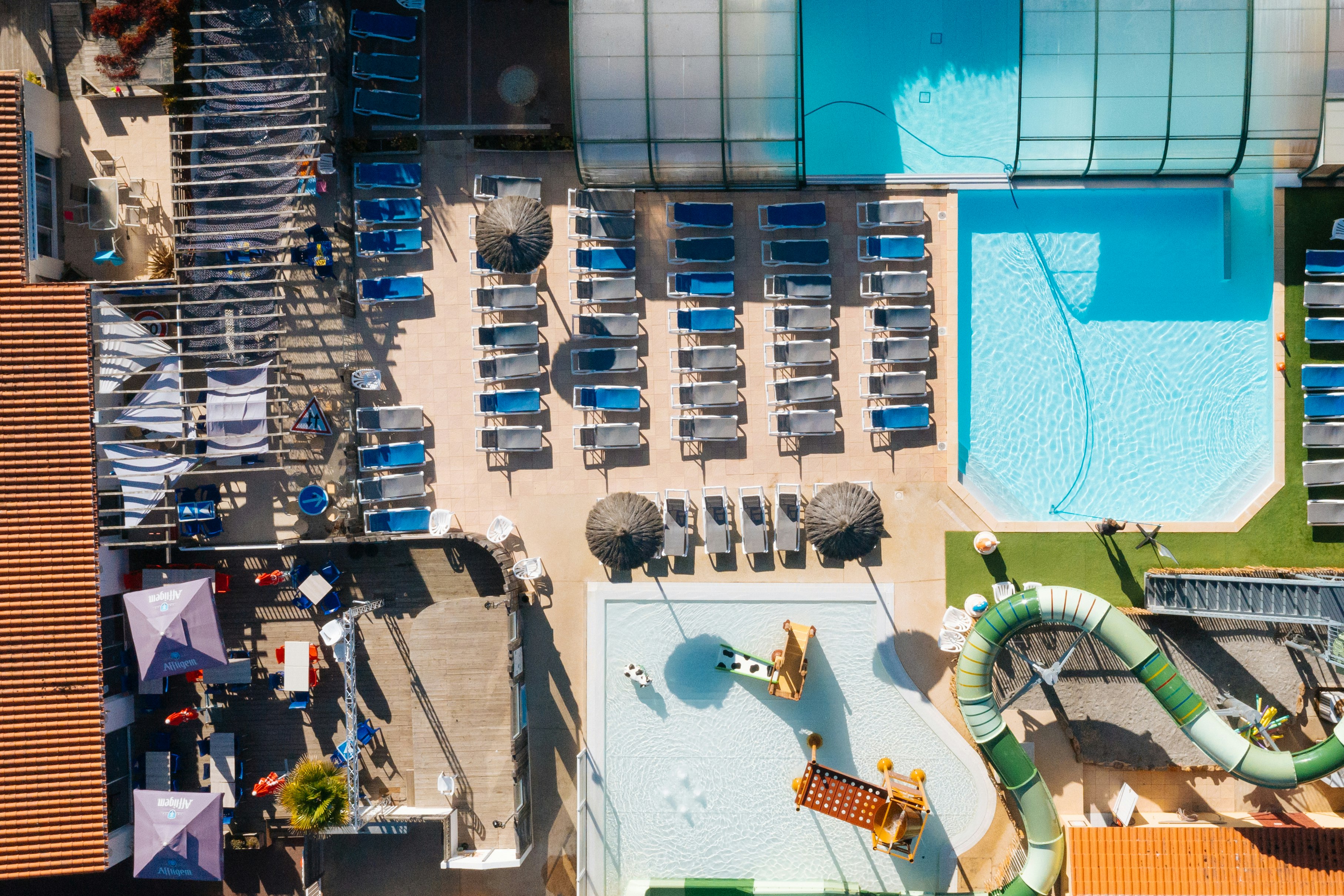 Chadotel Camping La Trevillière - Wasserpark auf dem Campingplatz aus der Vogelperspektive
