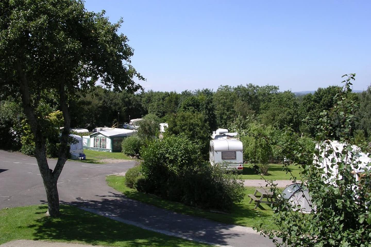 Charris Camping & Caravan Park -Campingbereich für Zelte und Wohnwagen im Schatten der Bäume