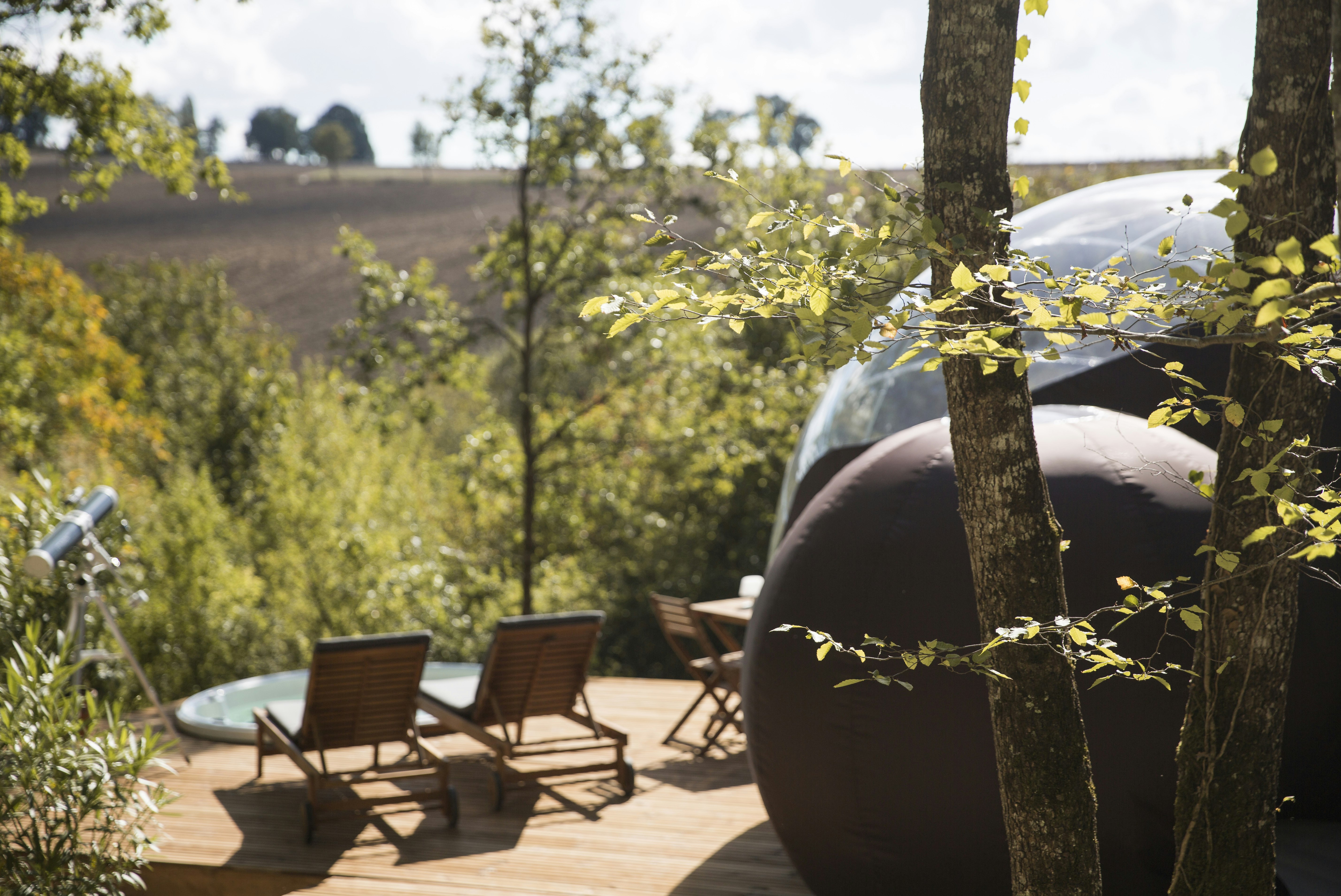 Chrysalide Saint Martin - Terrasse mit Blick ins Grüne