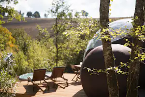 Chrysalide Saint Martin - Terrasse mit Blick ins Grüne
