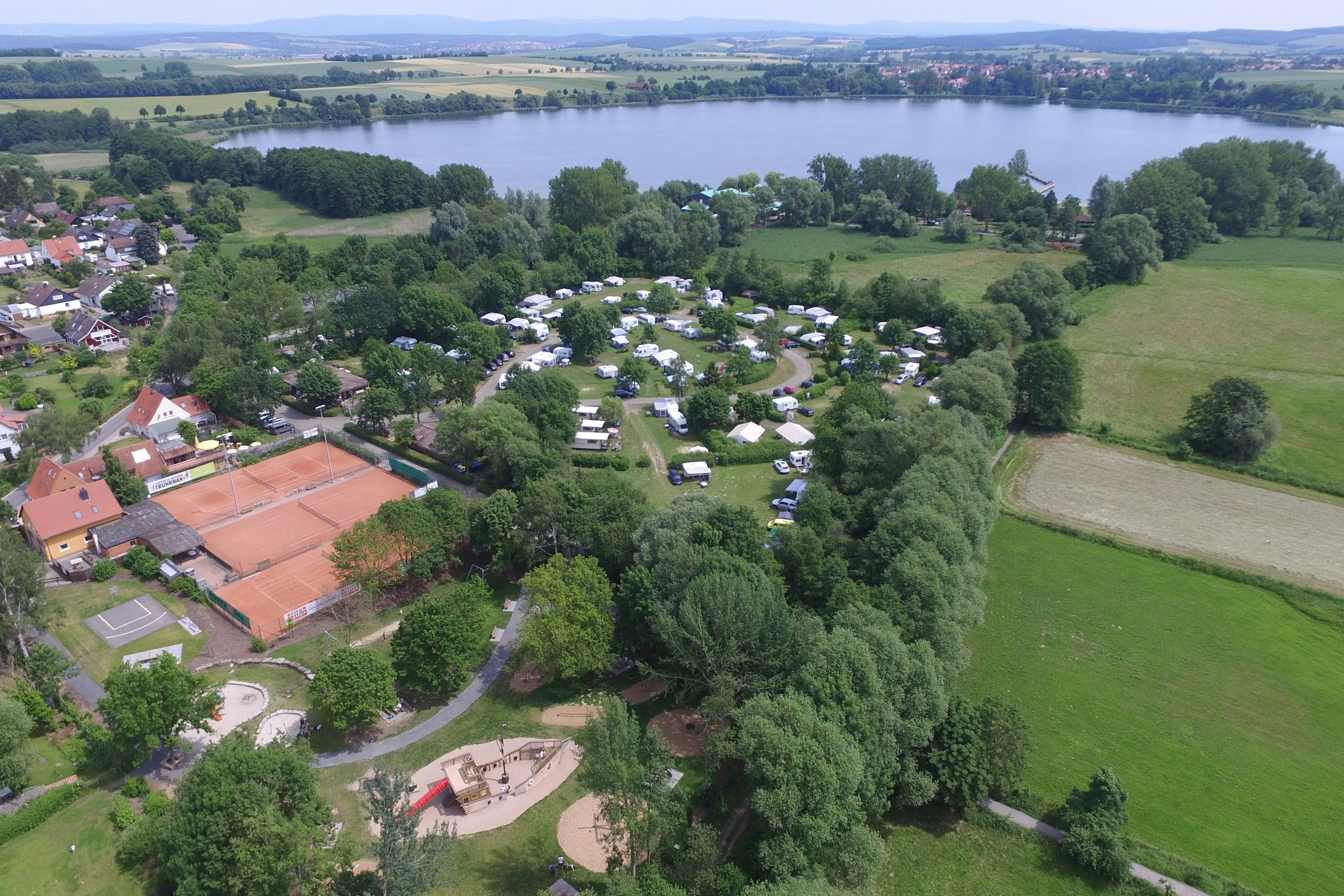Comfort Camping Seeburger See - Campingplatz aus der Vogelperspektive