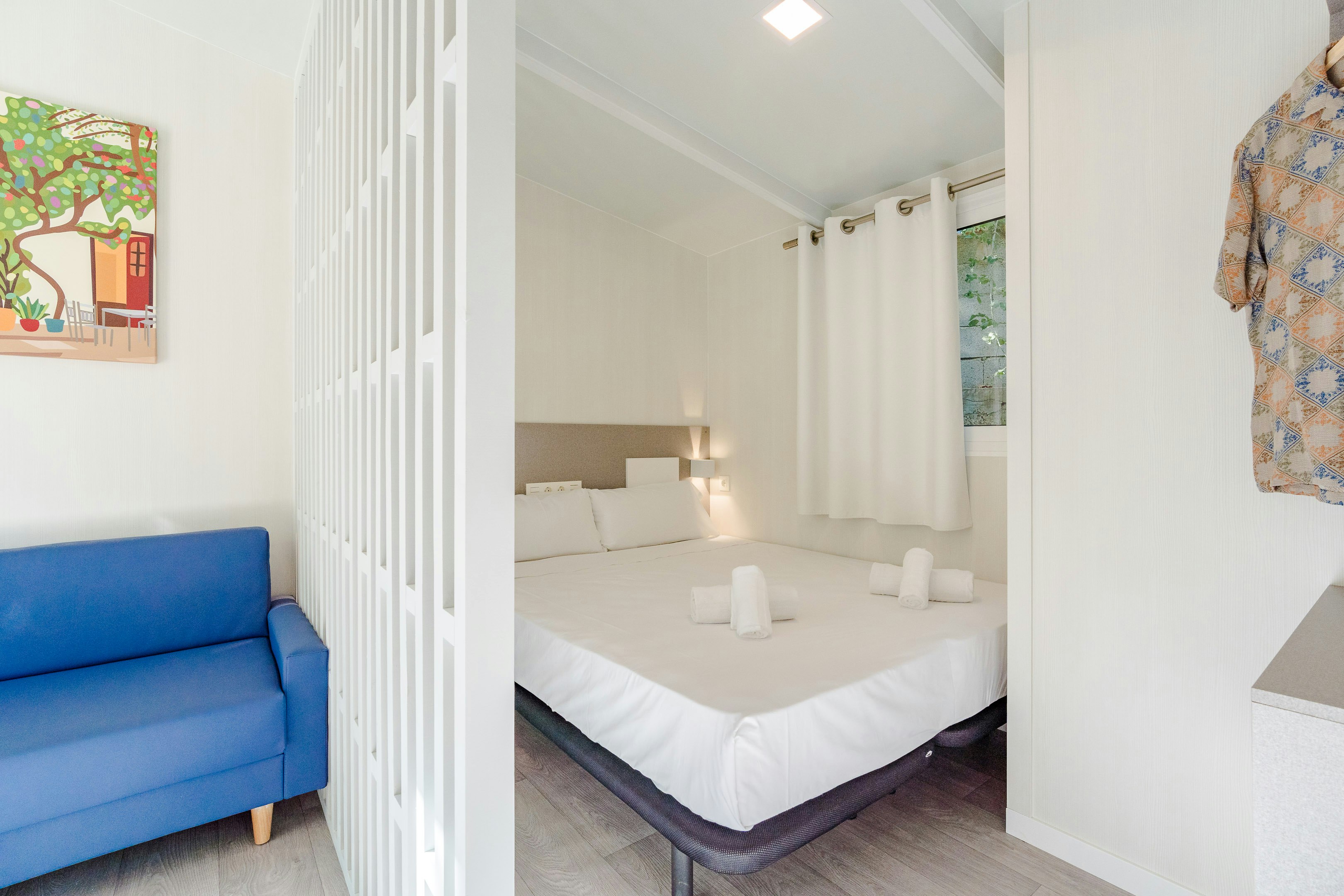 COSTA DEL SOL GLAMPING VILLAGE  - Doppelbett im Schlafzimmer eines Mobilheims