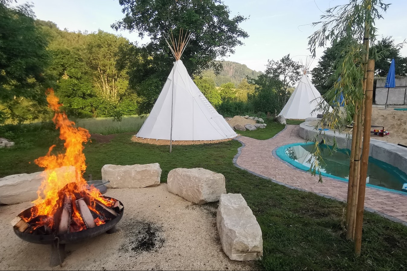 Das Zollhaus - Lagerfeuerstelle auf dem Campingplatz