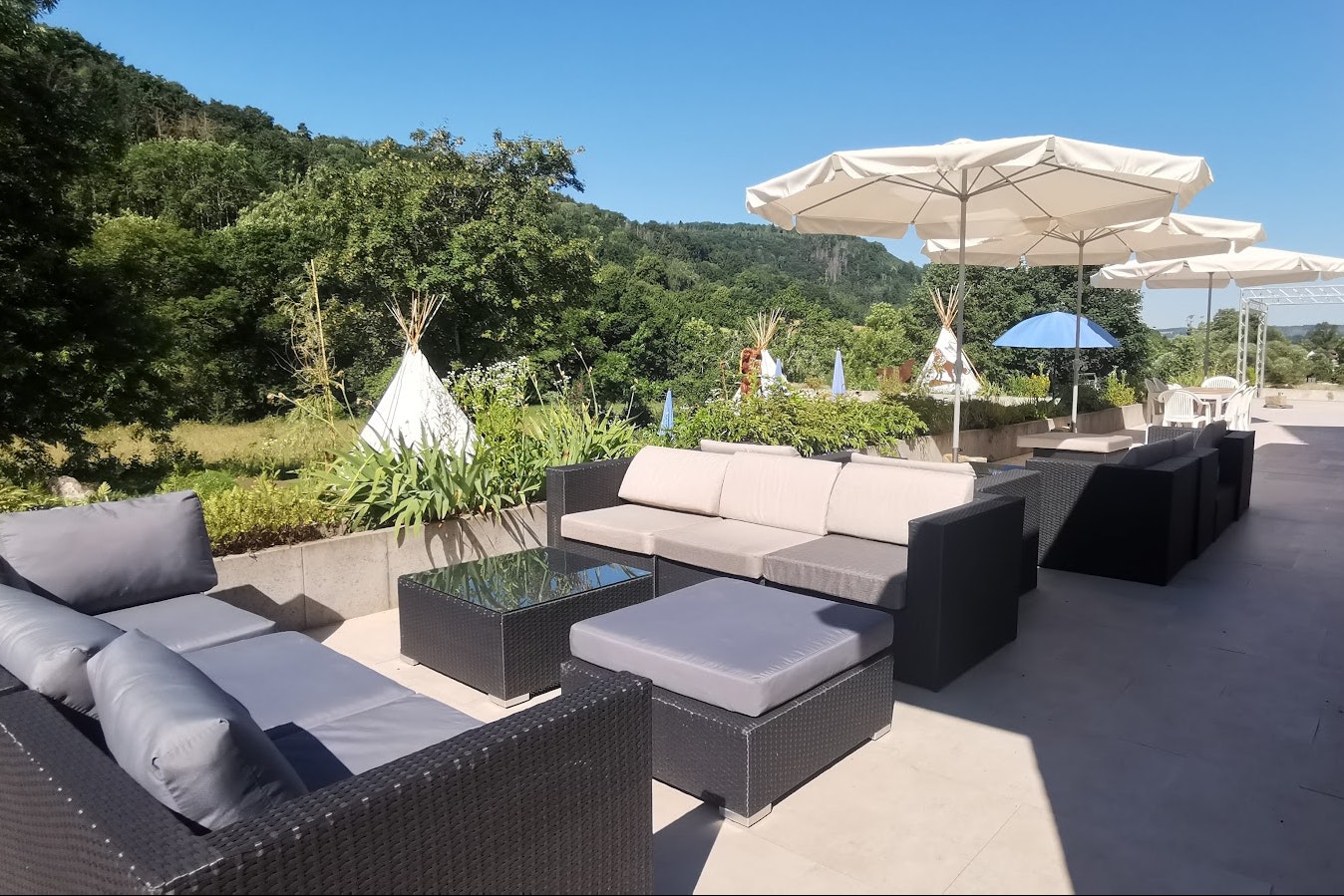 Das Zollhaus - Terrasse auf dem Campingplatz