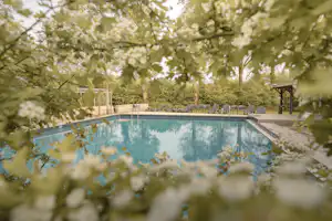 De Lemeler Esch Natuurcamping - Blick auf den Pool im Freien
