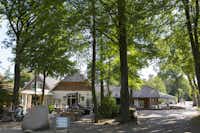 De Lemeler Esch Natuurcamping - Restaurant Terrasse im Schatten der Bäume