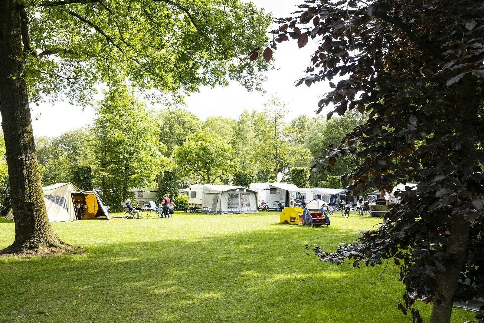 De Leughte - Blick auf die Standplätze im Grünen