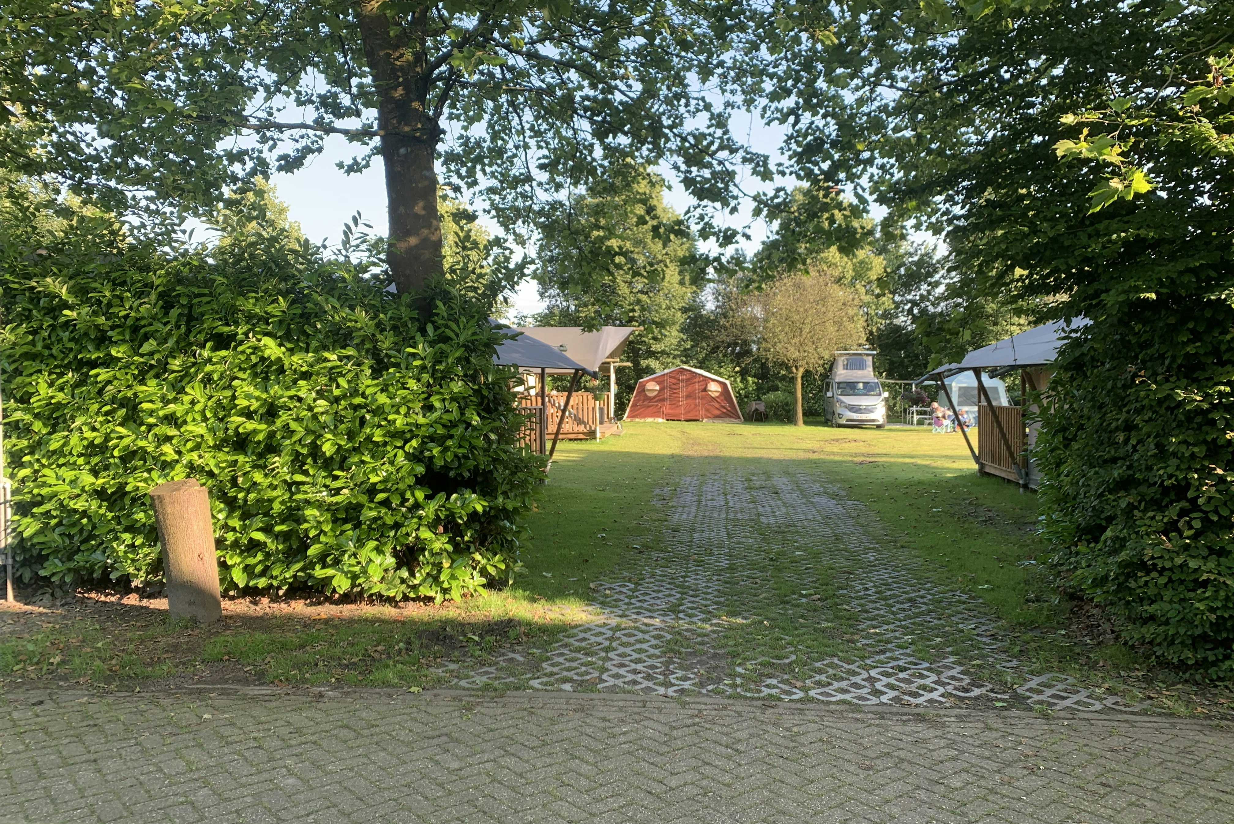 De Zwammenberg - Blick auf die Standplätze auf der Wiese