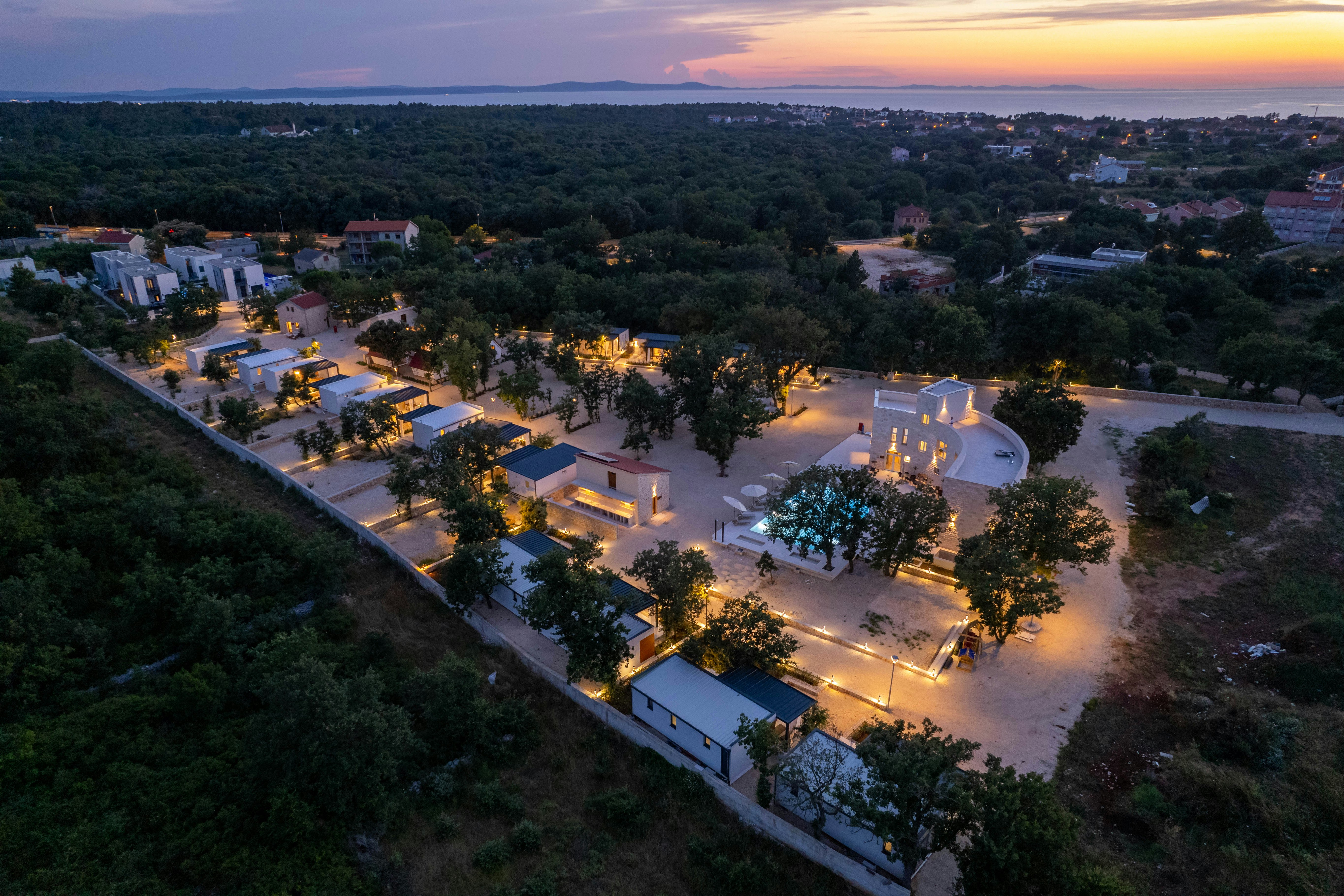Dionis Zaton Camping  - Campingplatz aus der Vogelperspektive  - Campingplatz aus der Vogelperspektive
