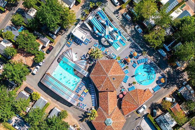 Domaine de la Marina - Blick auf den Wasserpark aus der Vogelperspektive