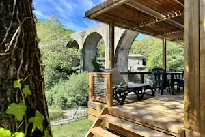 Domaine de la Plage - Mobilheim mit Terrasse auf dem Campingplatz