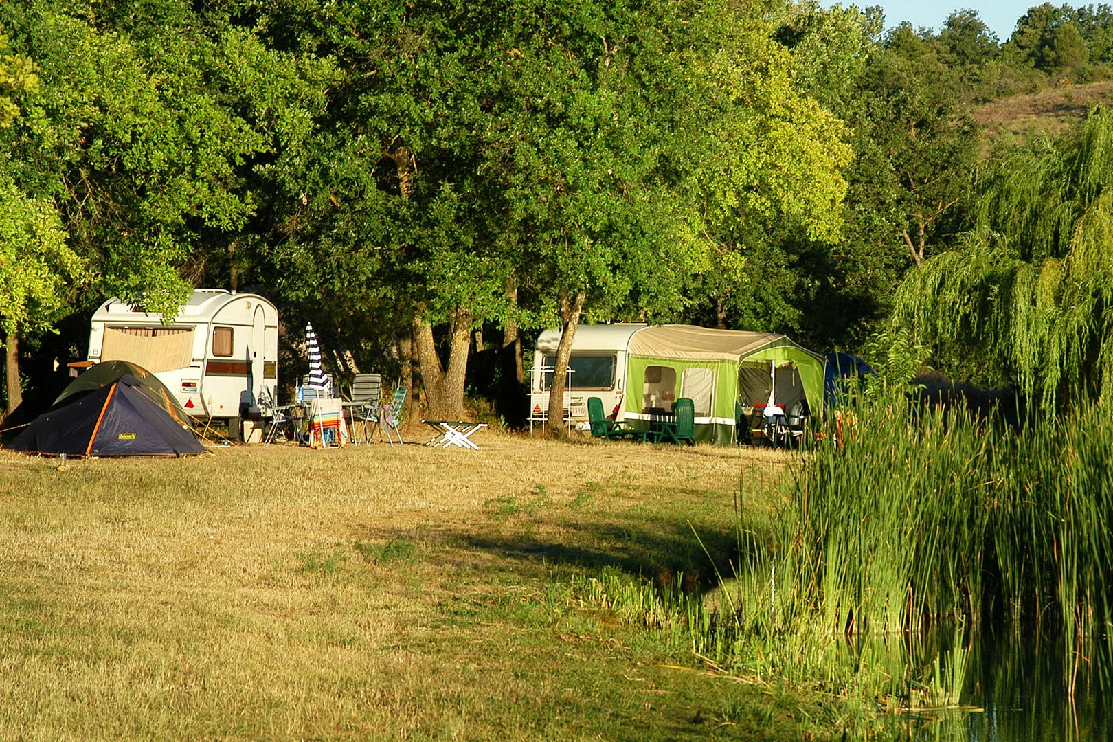 Domaine Naturiste du Petit Arlane  Domaine du Petit Arlane - Standplätze unter Bäumen in grüner Umgebung