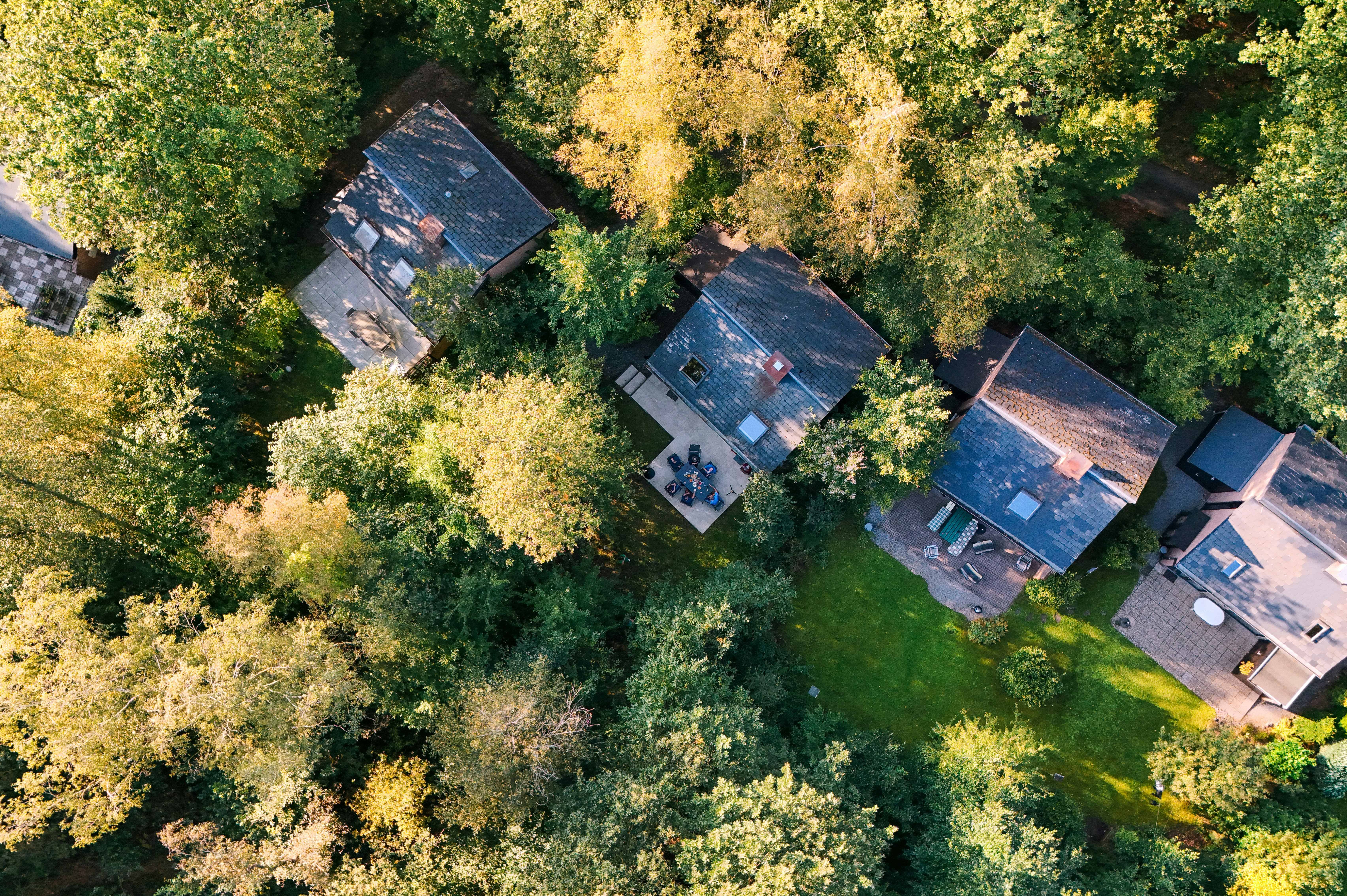 Domaine le Boulac  - Mobilheime auf dem Campingplatz aus der Vogelperspektive