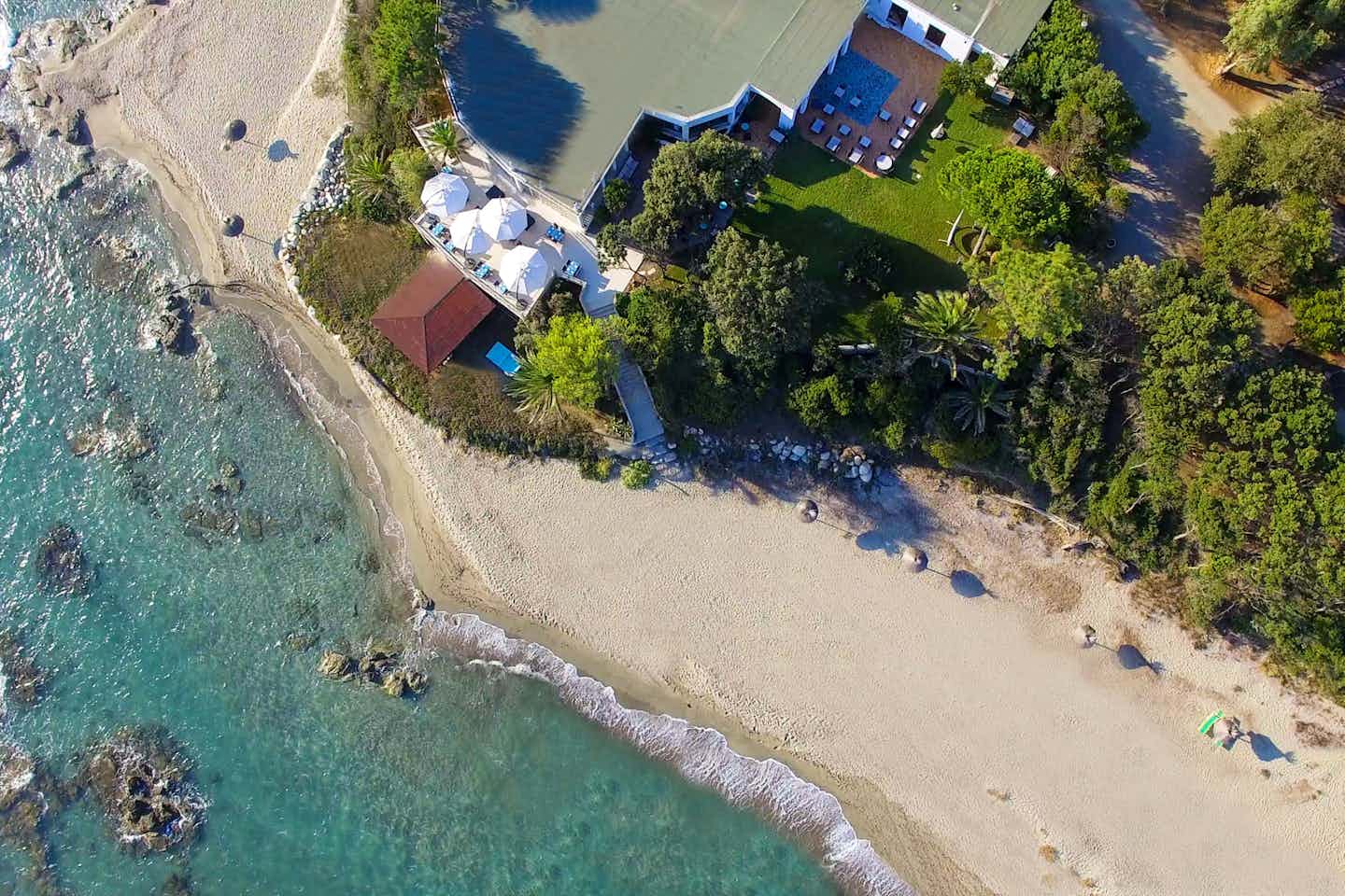 Domaine naturiste de Bagheera - Blick auf den Strand in der Nähe von dem Campingplatz aus der Vogelperspektive