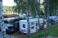 Eurocamping Bojkovice - Wohnwagen- und Zeltstellplatz vom Campingplatz zwischen Bäumen