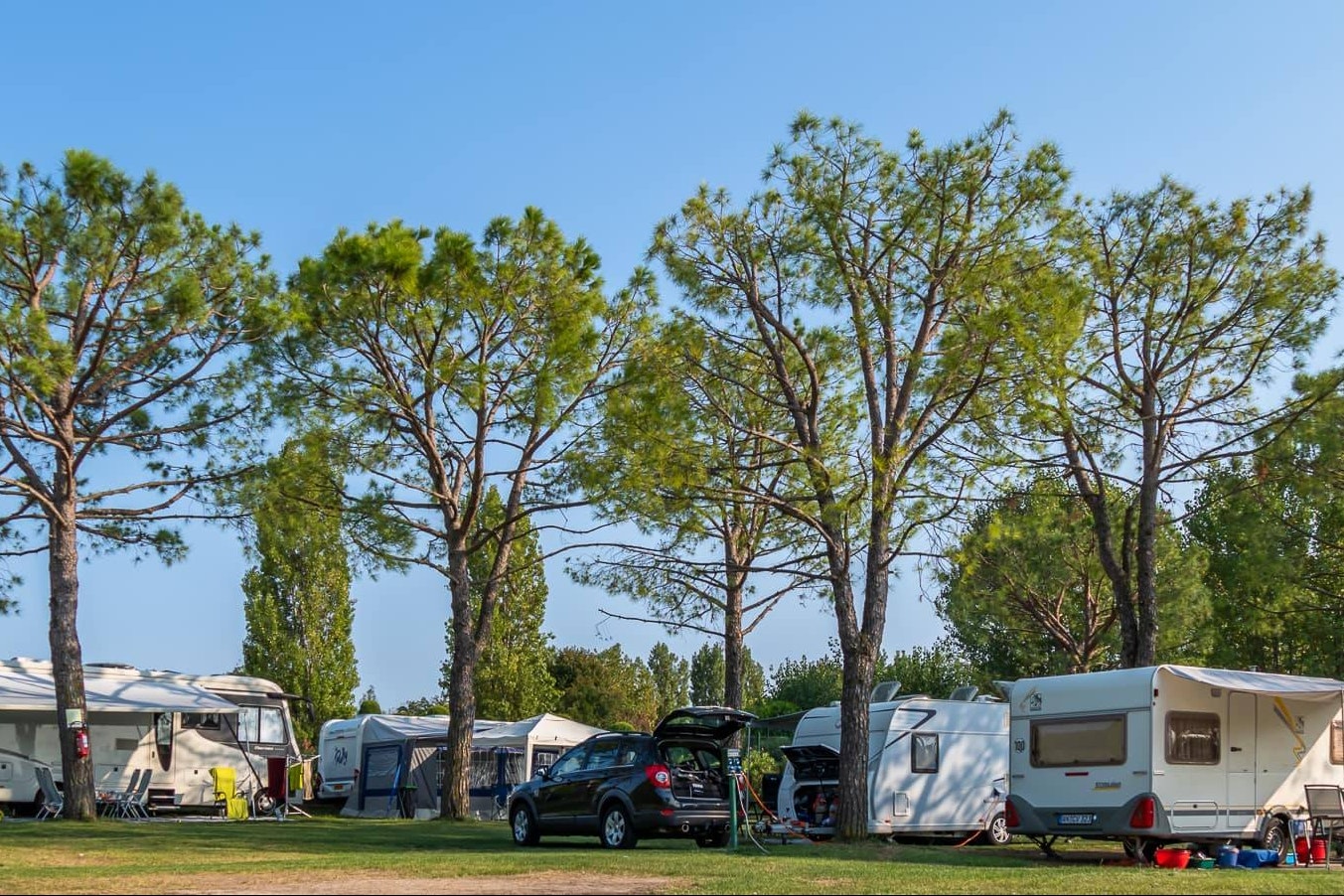 Eurocamping Pacengo  - Stellplätze vom Campingplatz zwischen Bäumen