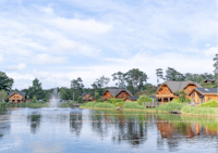 EuroParcs Brunssummerheide - Mobilheime auf dem Campingplatz am Ufer des Sees