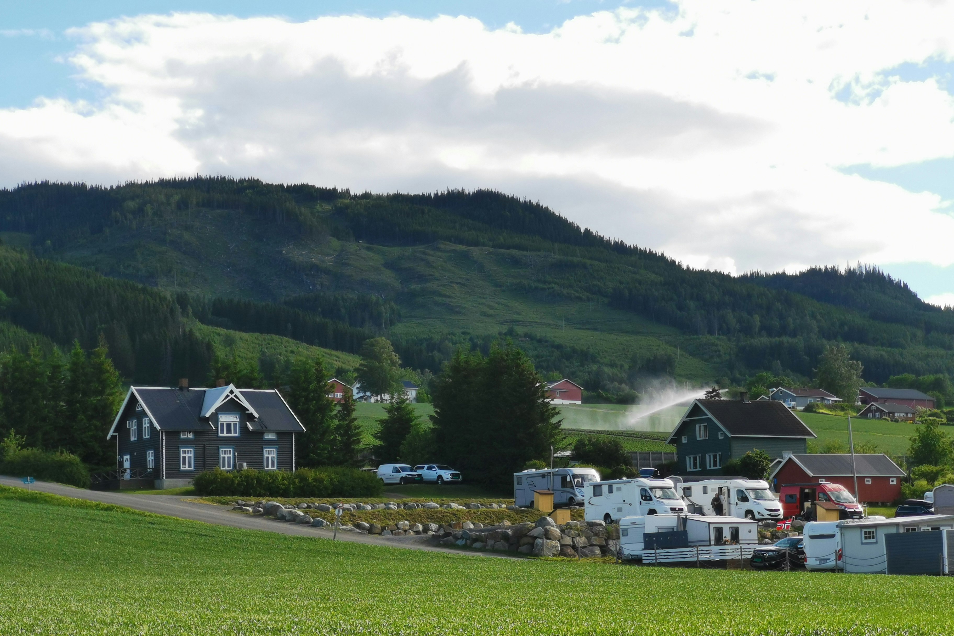 Evjua Strandpark - Blick auf den Campingplatz im Grünen