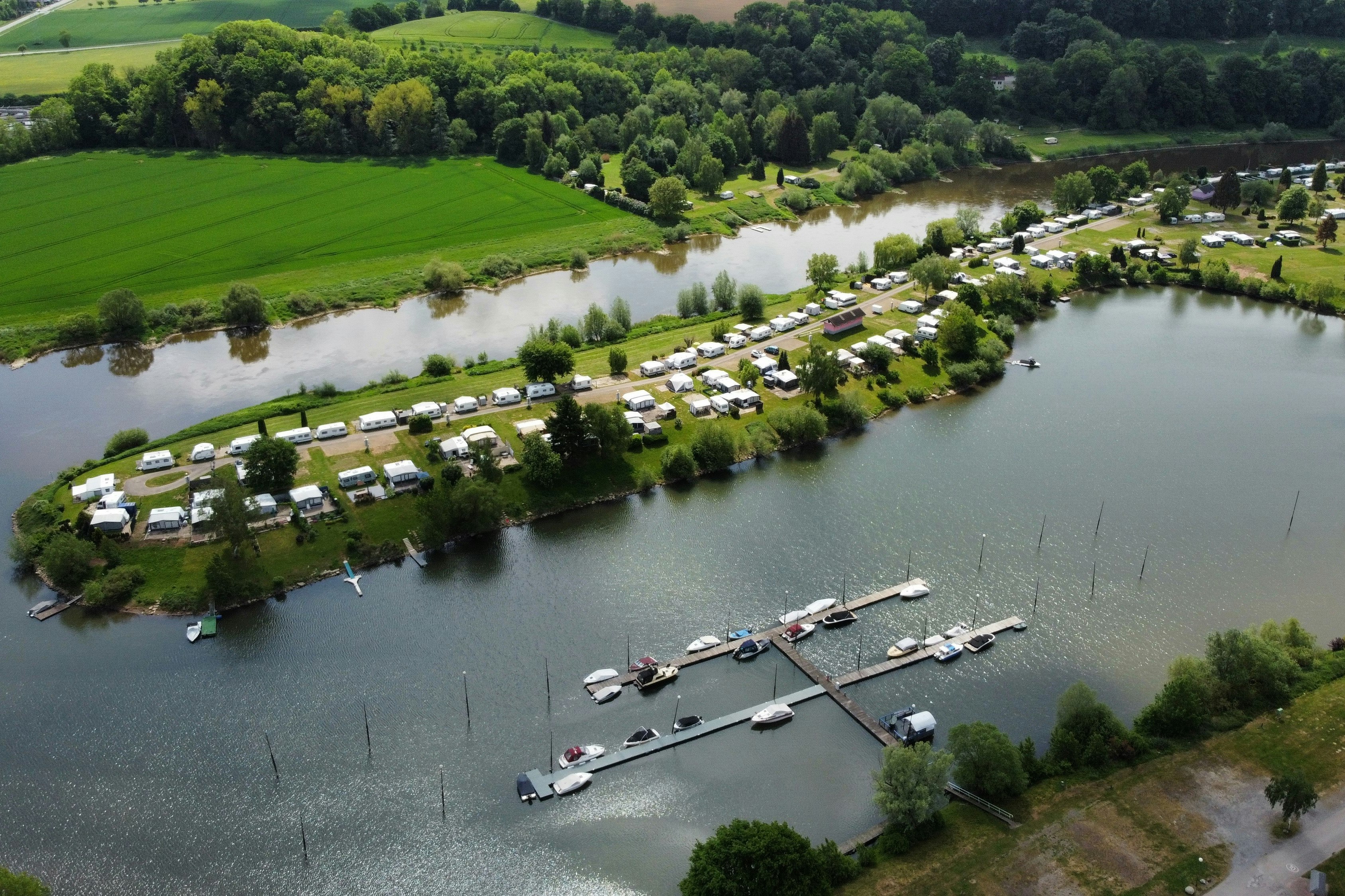 Überland Vlotho  - Campingplatz aus der Vogelperspektive