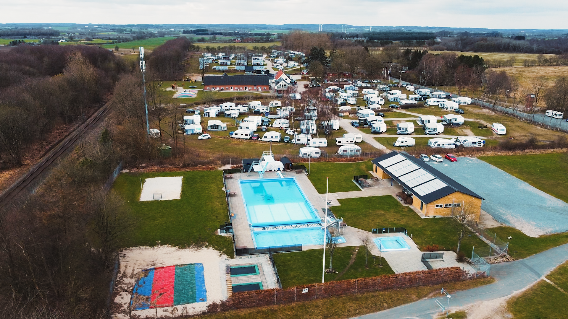 Jelling Familie Camping  Family Camping Jelling  - Luftaufnahme des Campingplatzes