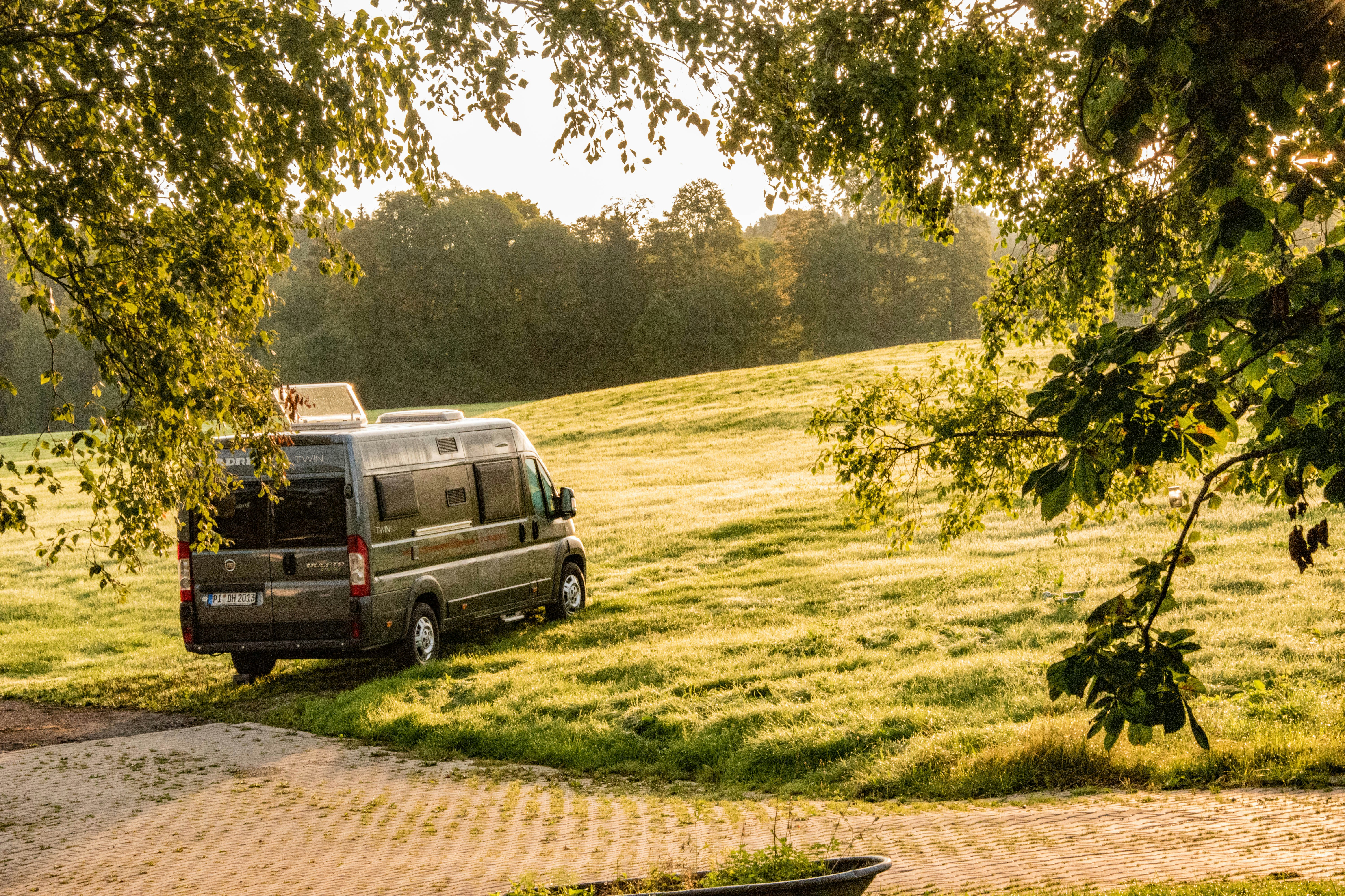 Ferienhof & Baumhaushotel Allgäu Gbr - Blick auf die Stellplatzwiese auf dem Campingplatz