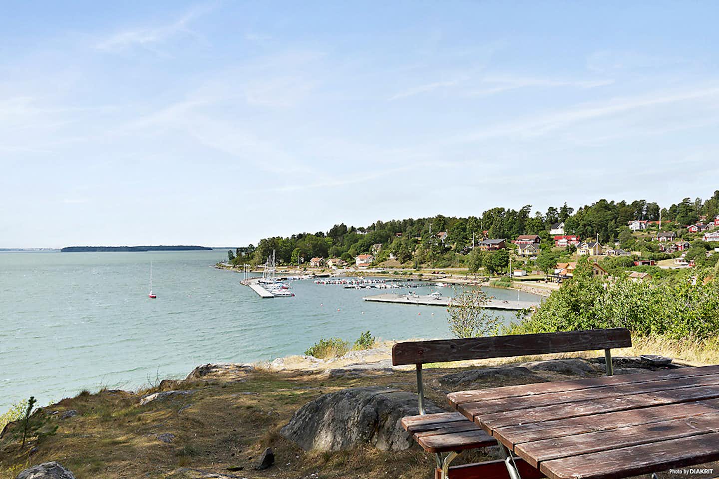 First Camp Kolmården - Bank mit Blick auf das Meer