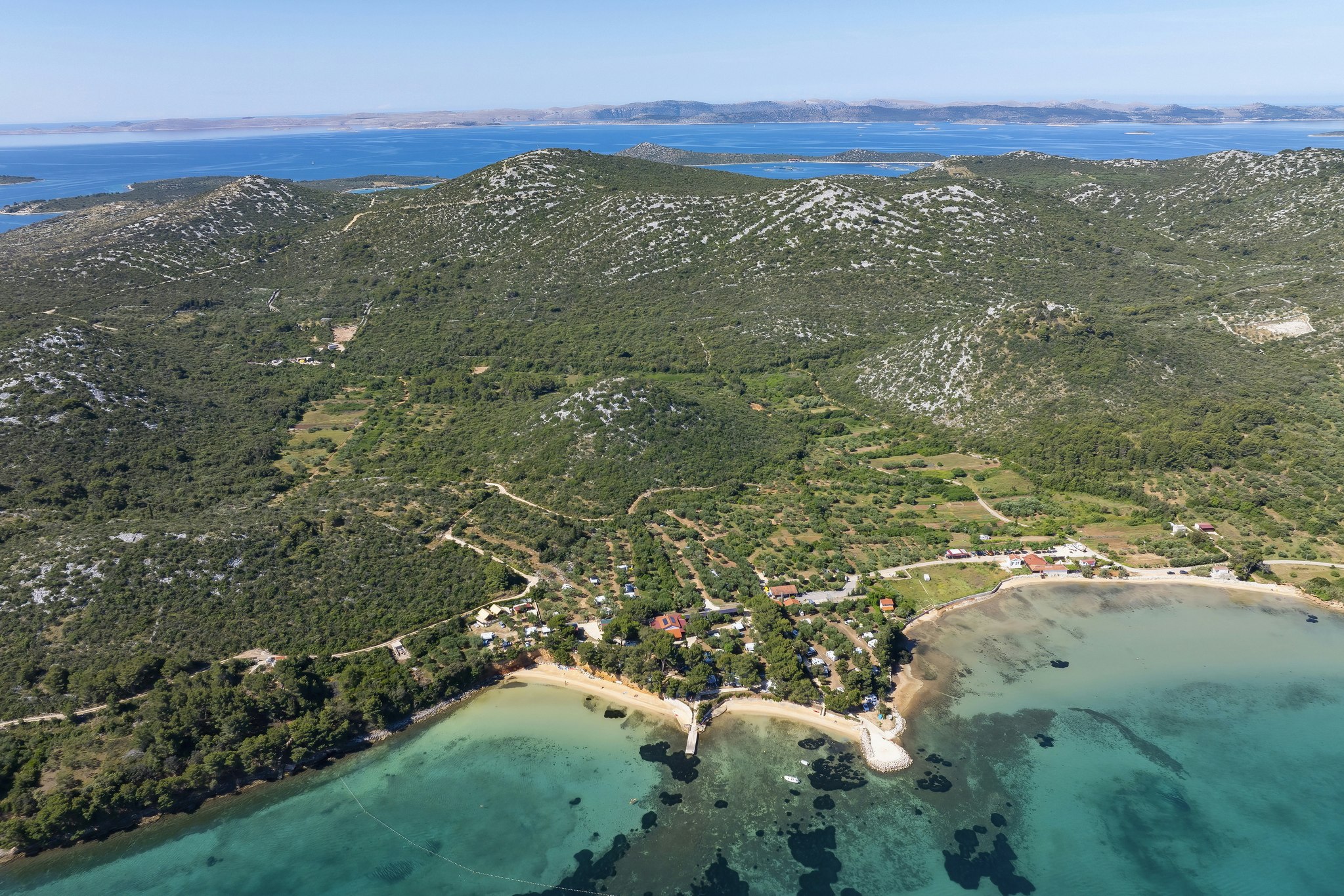 Naturist Camping FKK Sovinje  FKK-Camp Sovinje  - Campingplatz am Meer aus der Vogelperspektive